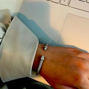 David Yurman Cable Classics Bracelet with Pavé Diamond Domes